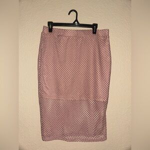 Women’s Textured Midi Skirt in Dusty Pink